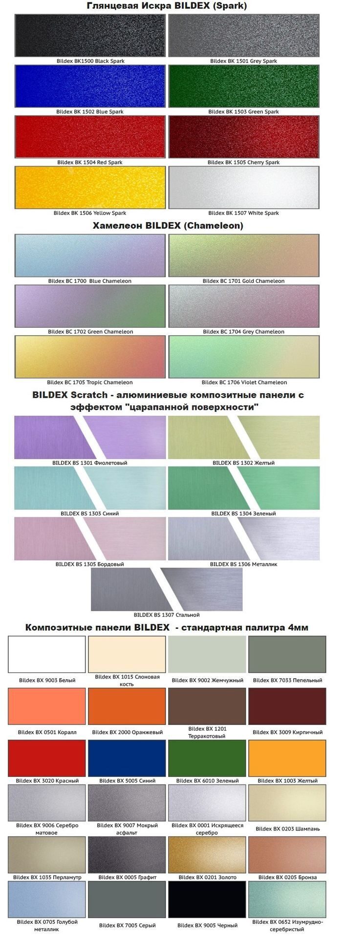 Композитные панели Bildex (Билдекс) цена за м2 на монтаж в Воронеже